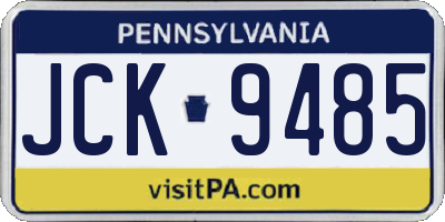 PA license plate JCK9485