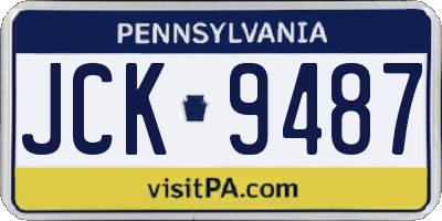 PA license plate JCK9487