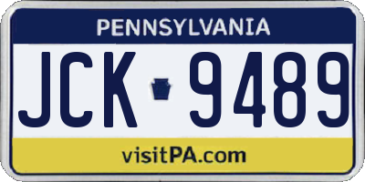 PA license plate JCK9489