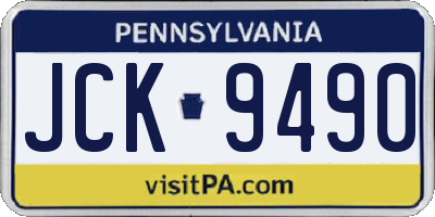 PA license plate JCK9490