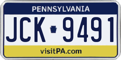 PA license plate JCK9491
