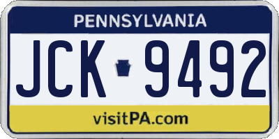 PA license plate JCK9492