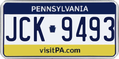 PA license plate JCK9493