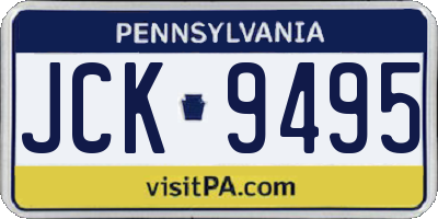 PA license plate JCK9495