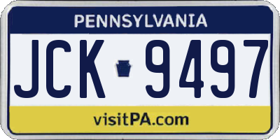 PA license plate JCK9497
