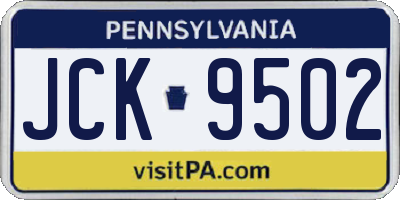 PA license plate JCK9502