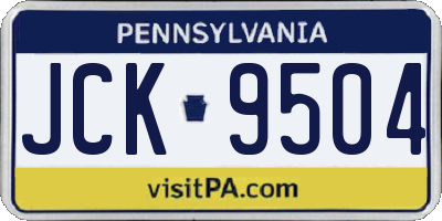 PA license plate JCK9504
