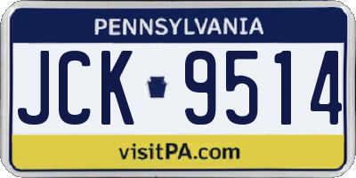 PA license plate JCK9514