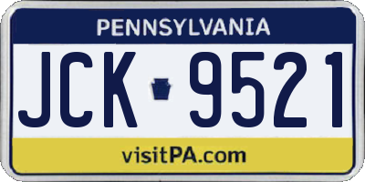 PA license plate JCK9521