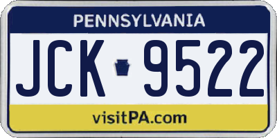 PA license plate JCK9522