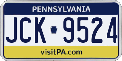 PA license plate JCK9524