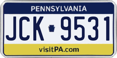 PA license plate JCK9531