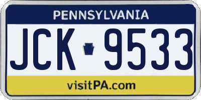 PA license plate JCK9533