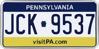 PA license plate JCK9537