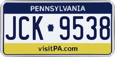 PA license plate JCK9538