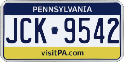 PA license plate JCK9542