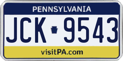 PA license plate JCK9543