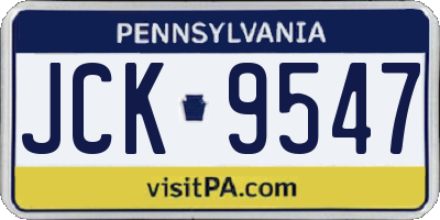 PA license plate JCK9547