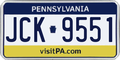 PA license plate JCK9551