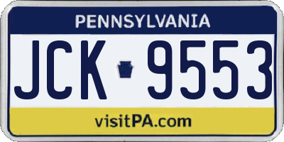 PA license plate JCK9553