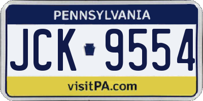 PA license plate JCK9554