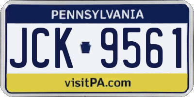 PA license plate JCK9561