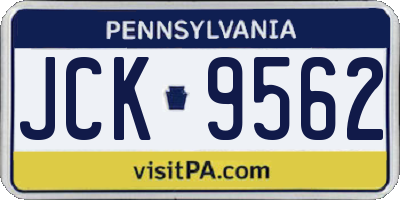 PA license plate JCK9562