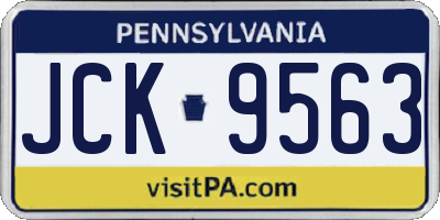 PA license plate JCK9563