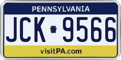PA license plate JCK9566