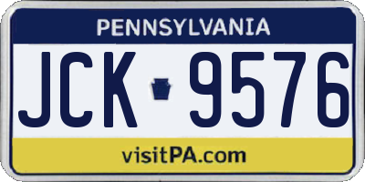 PA license plate JCK9576