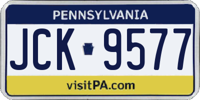 PA license plate JCK9577