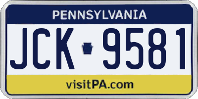 PA license plate JCK9581