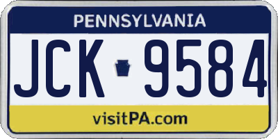 PA license plate JCK9584