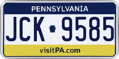 PA license plate JCK9585