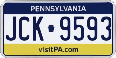 PA license plate JCK9593