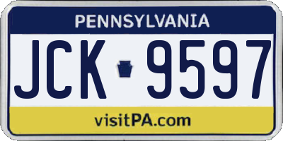 PA license plate JCK9597