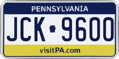PA license plate JCK9600