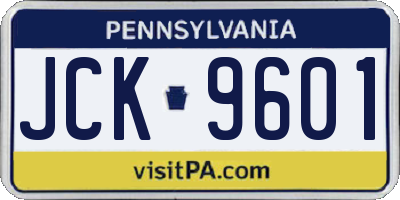 PA license plate JCK9601