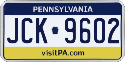PA license plate JCK9602