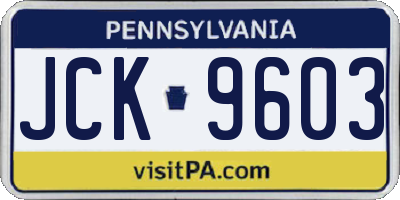 PA license plate JCK9603
