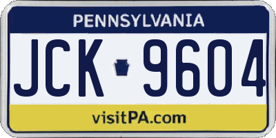 PA license plate JCK9604