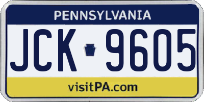 PA license plate JCK9605