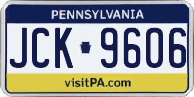 PA license plate JCK9606