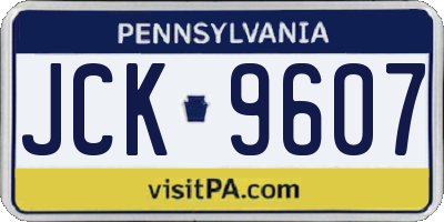 PA license plate JCK9607