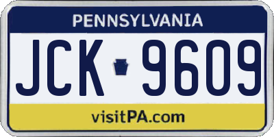 PA license plate JCK9609