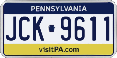 PA license plate JCK9611