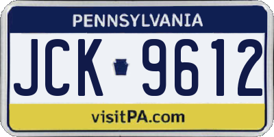 PA license plate JCK9612