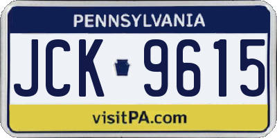 PA license plate JCK9615
