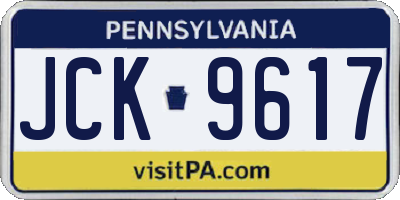 PA license plate JCK9617