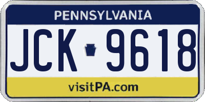 PA license plate JCK9618